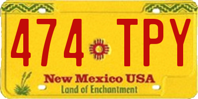 NM license plate 474TPY