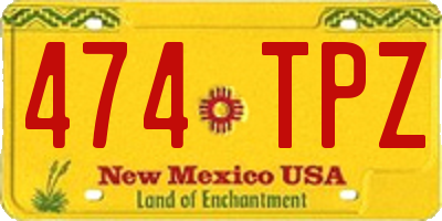 NM license plate 474TPZ