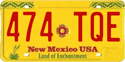 NM license plate 474TQE