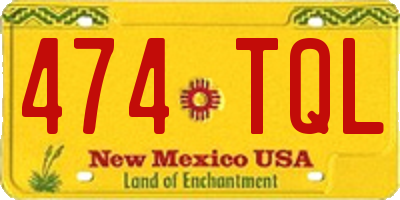 NM license plate 474TQL