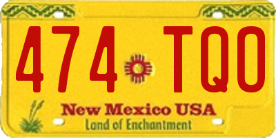 NM license plate 474TQO