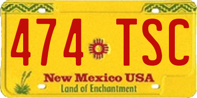NM license plate 474TSC