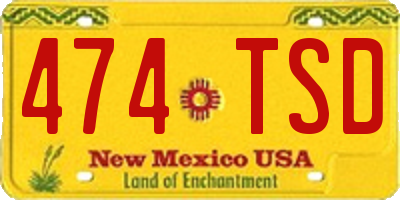 NM license plate 474TSD