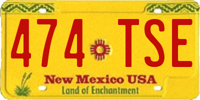 NM license plate 474TSE