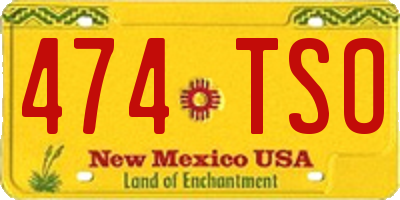 NM license plate 474TSO