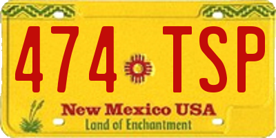 NM license plate 474TSP