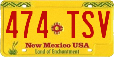 NM license plate 474TSV