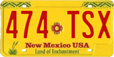 NM license plate 474TSX
