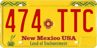 NM license plate 474TTC