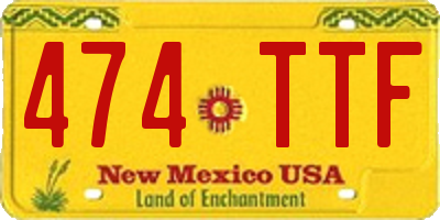 NM license plate 474TTF