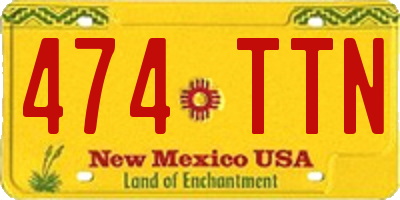 NM license plate 474TTN
