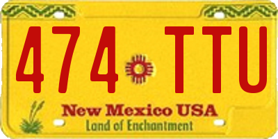 NM license plate 474TTU