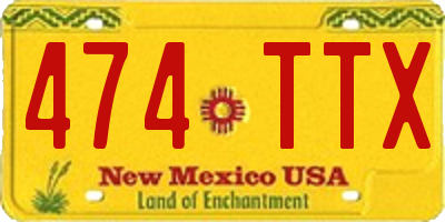 NM license plate 474TTX