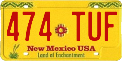 NM license plate 474TUF