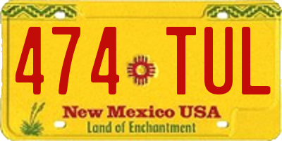 NM license plate 474TUL