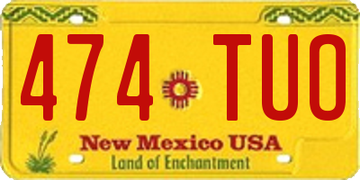 NM license plate 474TUO