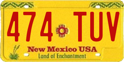 NM license plate 474TUV