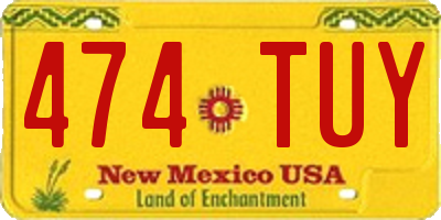 NM license plate 474TUY