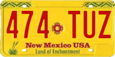 NM license plate 474TUZ