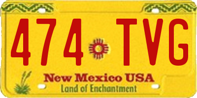 NM license plate 474TVG