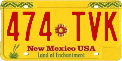 NM license plate 474TVK