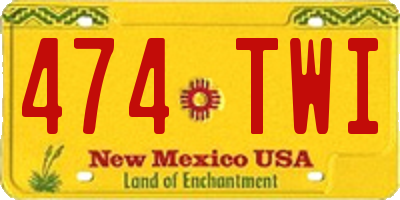 NM license plate 474TWI