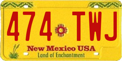 NM license plate 474TWJ