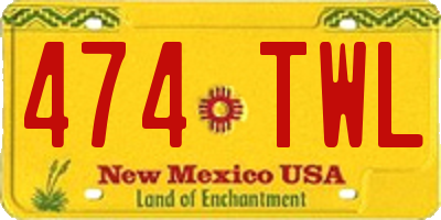 NM license plate 474TWL
