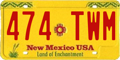 NM license plate 474TWM