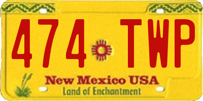 NM license plate 474TWP