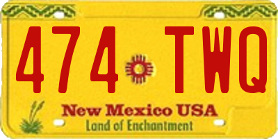 NM license plate 474TWQ