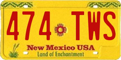 NM license plate 474TWS