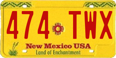 NM license plate 474TWX