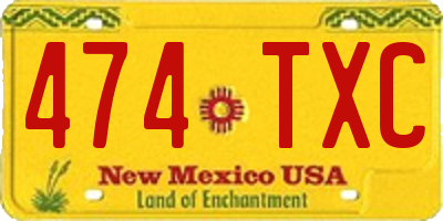 NM license plate 474TXC
