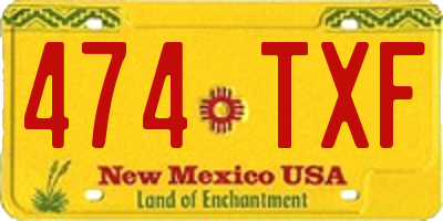 NM license plate 474TXF