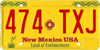 NM license plate 474TXJ