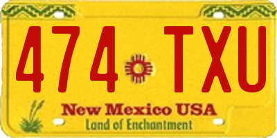 NM license plate 474TXU
