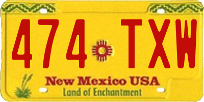 NM license plate 474TXW