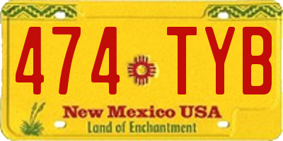 NM license plate 474TYB
