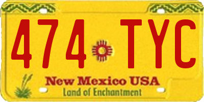 NM license plate 474TYC