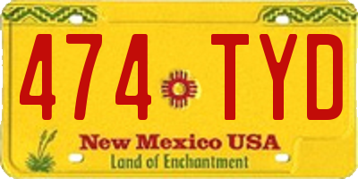NM license plate 474TYD