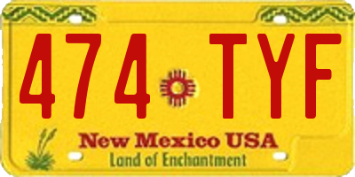 NM license plate 474TYF