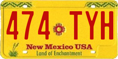 NM license plate 474TYH