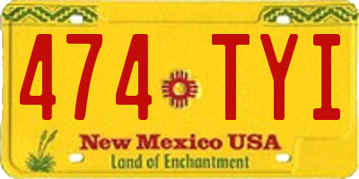 NM license plate 474TYI