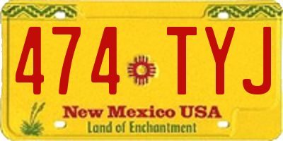 NM license plate 474TYJ