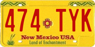 NM license plate 474TYK