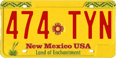 NM license plate 474TYN