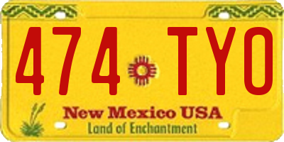 NM license plate 474TYO