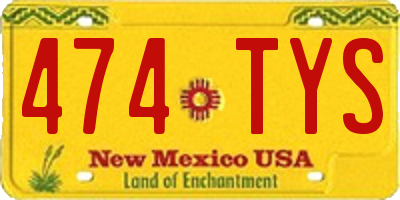 NM license plate 474TYS