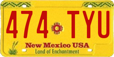 NM license plate 474TYU